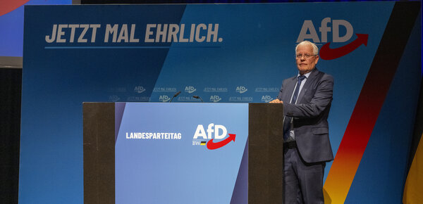 AfD-Parteitag in Baden-Württemberg: Frohnmaier und Sänze bleiben AfD-Chefs 