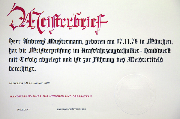 Hände weg vom Meisterbrief!